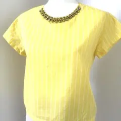 ☆SALE ☆【untitled】☆ビジュー付きイエローストライプ