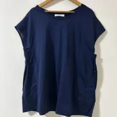 SIMPLICITE ⭐️ ネイビー シンプル　フレンチ　カットソー　Tシャツのサムネイル