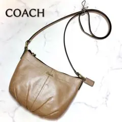 COACH レザー メタリック ゴールド ショルダーバッグ ポーチ 斜めがけのサムネイル