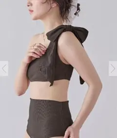 titivate sea dress ワンショルダーデザインリブビキニ