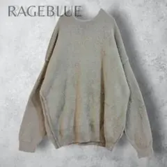 RAGEBLUE 샤기 니트 스웨터 그레이 남성 긴팔 스트레칭