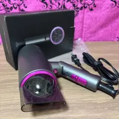 ☆新品☆ ブラックグレー/パープル ヘアドライヤー 本体