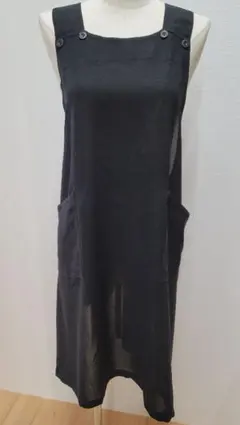 エプロン　黒　シースルー