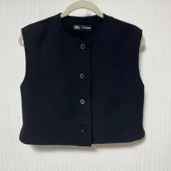 ZARA ブラック ボタンベストトップス ZW COLLECTION