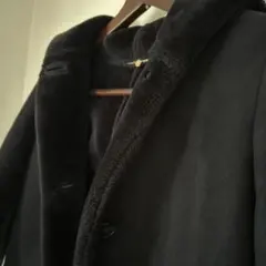 ネイビー フード付き ムートンコート