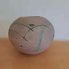 中型陶器花瓶 ピンクと青のグラデーション