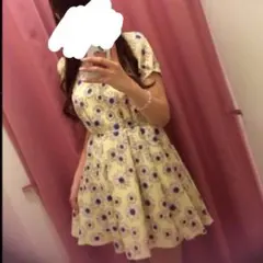 イング マーガレット柄 半袖 ワンピース