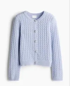 H&M ケーブルニットカーディガン ライトブルー　S