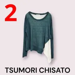 TSUMORI CHISATO　長袖　切替しリネンカットソー　麻　2　М　ツモリのサムネイル