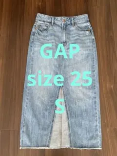 【値下げ】GAP⭐︎デニムスカート スリット入り ミディ丈　サイズ25/Sのサムネイル