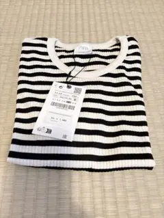 ZARA ボーダー リブTシャツ 新品タグ付き 152のサムネイル