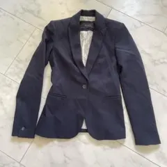 ZARA BASIC ネイビー テーラードジャケットのサムネイル