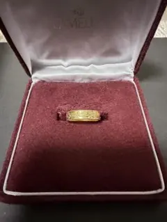 K18GF 金リング 彫刻デザイン