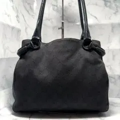 authentic 美品✨グッチ y2k トートバッグ GG柄 キャンバス 黒