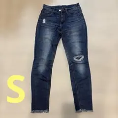 ダメージ加工 スキニーデニムパンツ　36号 Sのサムネイル