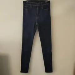 ユニクロ　ダークブルー ハイウエスト スキニーデニムレディース２５㌅