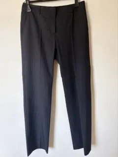SELERY ビジネススーツパンツ　ストライプ　ブラック　制服事務服　レディース