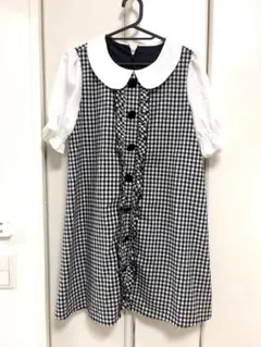 evelyn ワンピース 膝丈 ギンガムチェック 丈約84cm