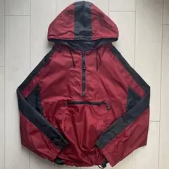 90s 紺タグ OLD GAP ナイロン アノラックパーカー レッド×ブラック