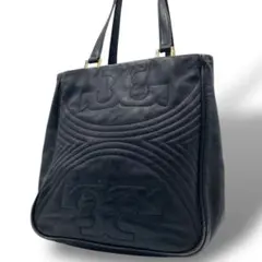トリーバーチ　トートバッグ　フレミング　キルティング　レザー　肩掛け ブラック