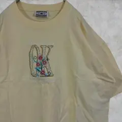 90s USA製【TIME SQUARE】 フラワー スーベニア 古着 Tシャツのサムネイル