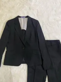 AOKI 上11号下7号 洗える パンツスーツ上下セット ストライプ柄　黒