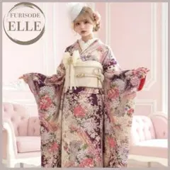 振袖フルセット(10点)成人式・手描き・紫・ピンク・金彩加工・胴裏正絹・高身長のサムネイル