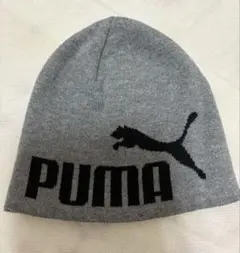 PUMA グレー ニット帽 OSFA キッズ用　ほぼ未使用。