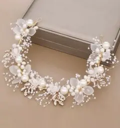 フラワー パール ヘアアクセサリー　ウェディング