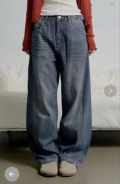 UNE MANSION ダークブルー ワイドレッグデニム サイズ調整可