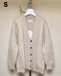 新品 S マルジェラ 22aw リブ編みニットカーディガン ベージュ 15916のサムネイル