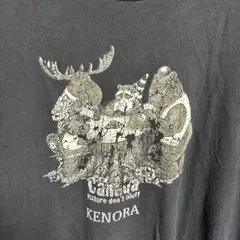 90s DELTA カナダ アニマル ポーカー Tシャツ 墨黒 メンズXL相当