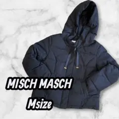 ミッシュマッシュ ダウンジャケット M 黒 フード リボン ダウン80%