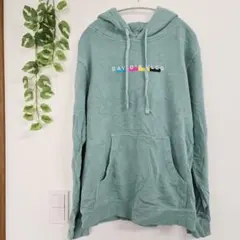 フーディ パーカー メンズ レディース 海外古着 グリーン 裏起毛