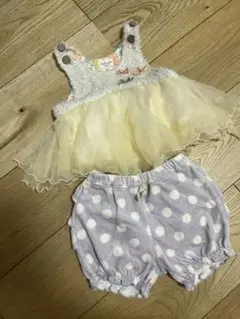 kid's zoo ふわふわトップスバルーンパンツ　カボチャパンツ 80