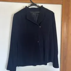 ノーカラー ダークブルー ジャケット