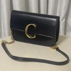 Chloe クロエ Cチェーン ショルダーバッグバッグ 黒ブラックのサムネイル