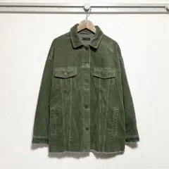 ZARA コーデュロイ ジャケット カーキ オーバーサイズ シャツジャケット M