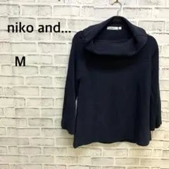 niko and… ニコアンド　ハイネック ニットセーター ネイビー 長袖 M