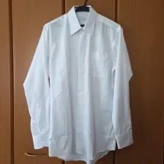 ホワイト 長袖ワイシャツ 左胸ポケット付き