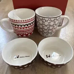 Disney ミッキーマウス マグカップ 小皿 セット