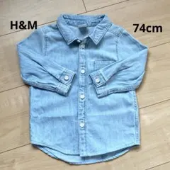 H&M デニムシャツ 長袖 74cm
