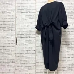 RUIRUE BOUTIQUEルイルエブティック バルーンスリーブワンピース 紺