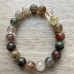 天然石ミックスルチルクォーツレディースブレスレット　約16cm