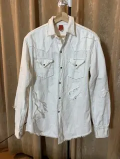 levis リーバイスR　サークルアール　ウエスタンシャツ　ダメージ加工