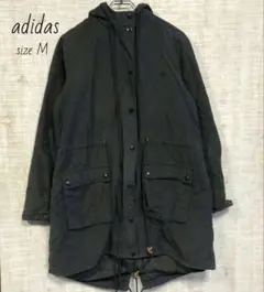 adidas　アディダス　トレフォイル刺繍　ミリタリージャケット　黒　M　S