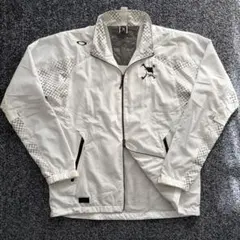 オークリー　ジャケット　ブルゾン　スカルロゴ　ゴルフウェア　ホワイト　サイズL