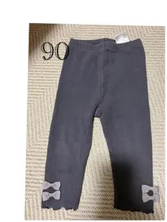 ベビーパンツ スパッツ リボン グレー 90cm