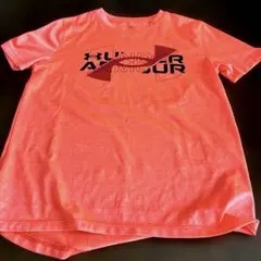 アンダーアーマー ジュニア 半袖 Tシャツ ビッグロゴ ネオンオレンジのサムネイル
