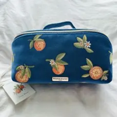 Elizabeth Scarlett オレンジ刺繍 ベルベットポーチ - メルカリ